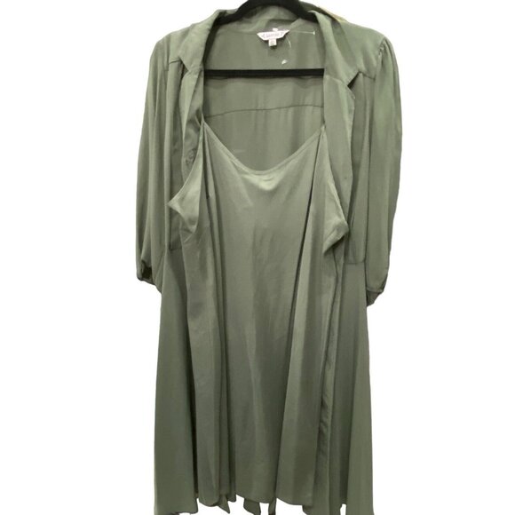 Nanette Lepore Shirt Dress Collared Puff Sleeve Pleated Tie Waist Size 14 NWT - Picture 6 of 11